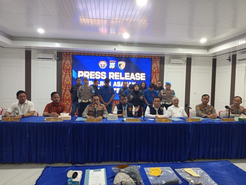 Gelar Konfrensi Pers, Polres Asahan Tetapkan 3 Tersangka Dalam Kasus Pandu Brata Siregar