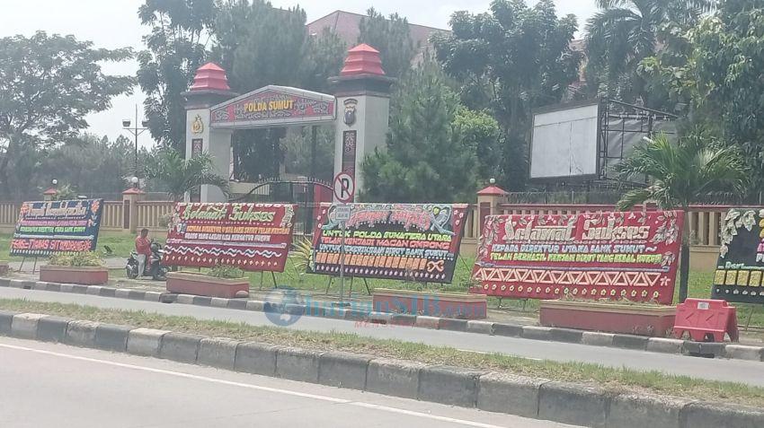 Dirut Bank Sumut Tak Mampu Diperiksa, Polda Sumut Dikirimi Papan Bunga Kekecewaan