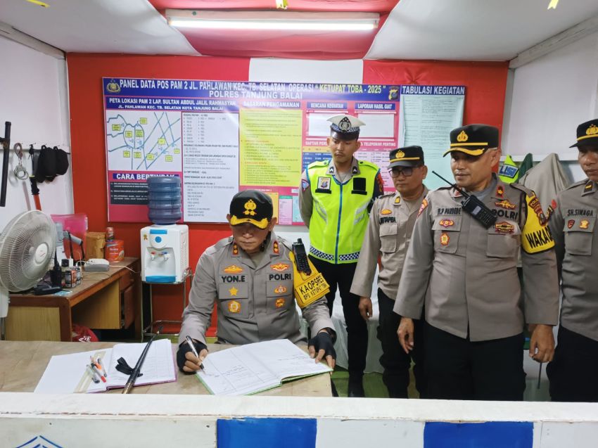 Optimalkan Pelayanan, Kapolres Tanjungbalai Cek Pos PAM Idul Fitri