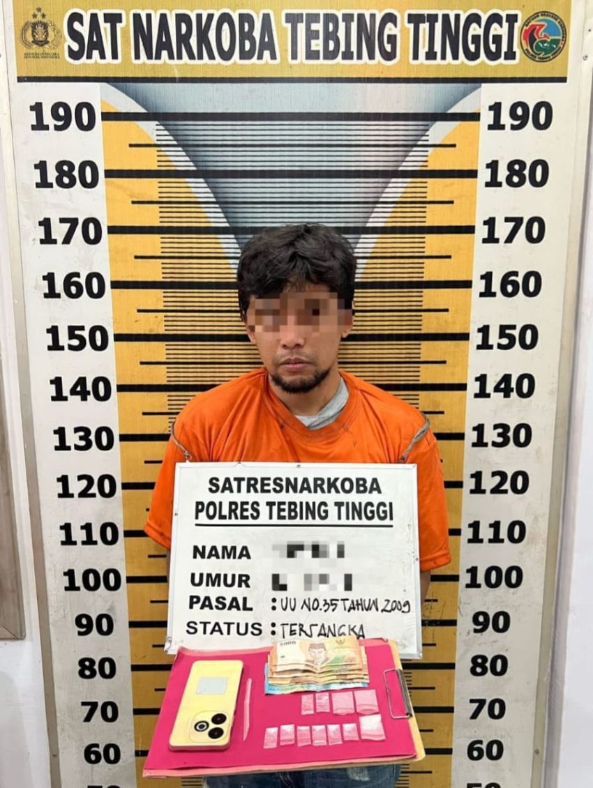 Polres Tebingtinggi Bekuk Seorang Pengedar Sabu di Kediamannya