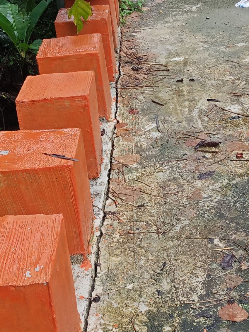 Belum Setahun Dikerjakan, Jembatan Penghubung Antar Desa Nauli Baru-Janggir Leto Simalungun Sudah Rusak