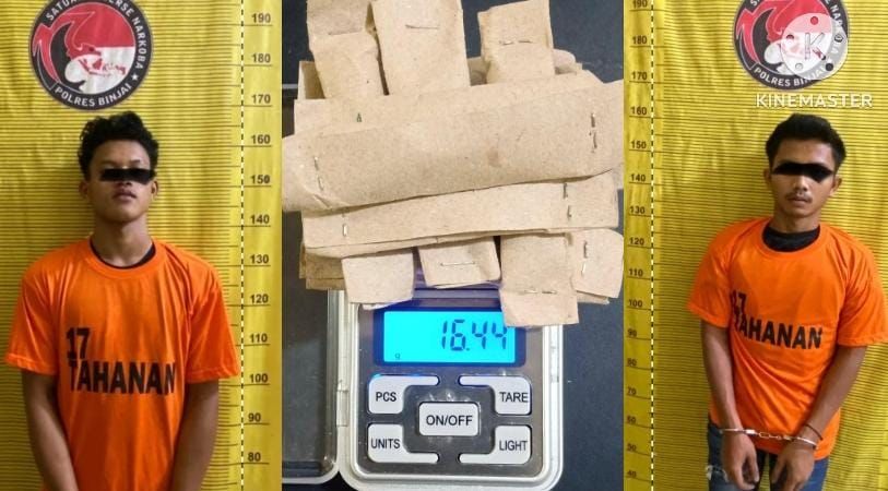 Dua Pria Terduga Bandar Narkoba Diciduk Polres Binjai