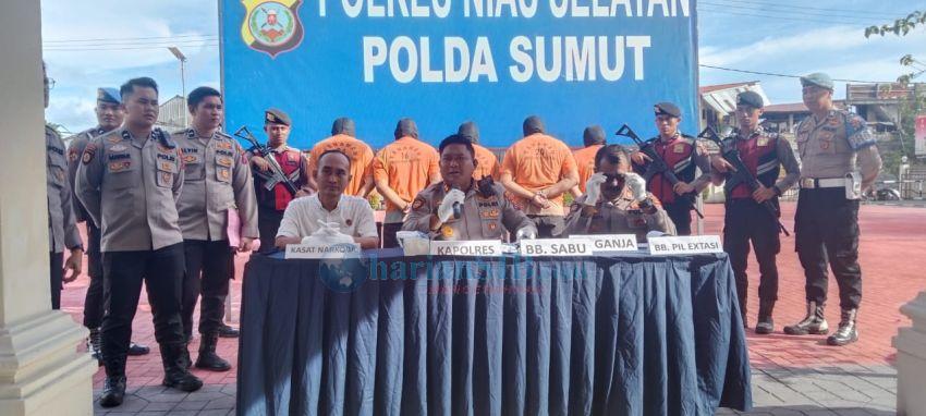 Polres Nias Selatan Tekankan Komitmen Berantas Narkoba, Tujuh Tersangka Diamankan