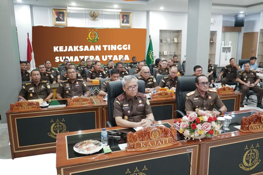 Jaksa Agung Kunker Virtual Diikuti Kejati Sumut: Bangun Komunikasi Sehat dengan Media