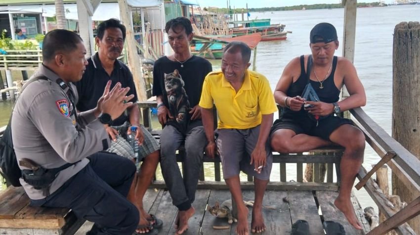 Polres Belawan Penyuluhan Kamtibmas di Kampung Nelayan Sebrang