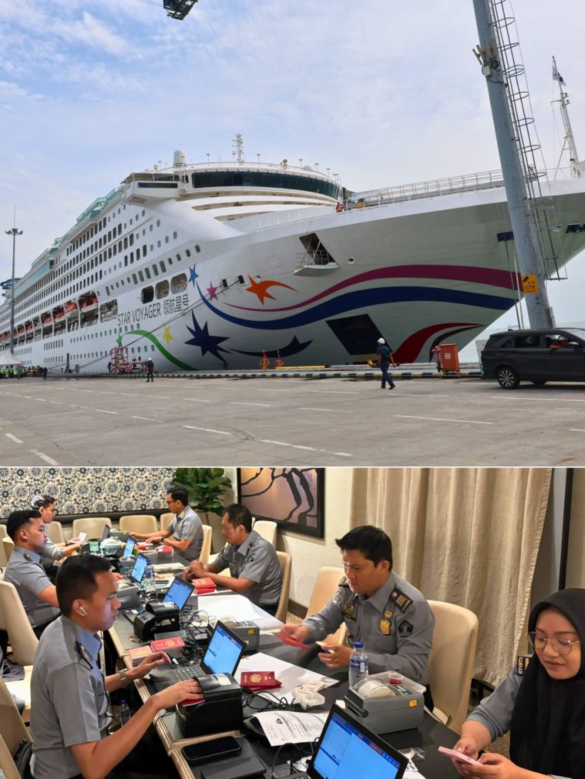 Kapal Pesiar MS Star Voyager Sandar di Pelabuhan Kuala Tanjung, Kanim TBA Laksanakan Clearance