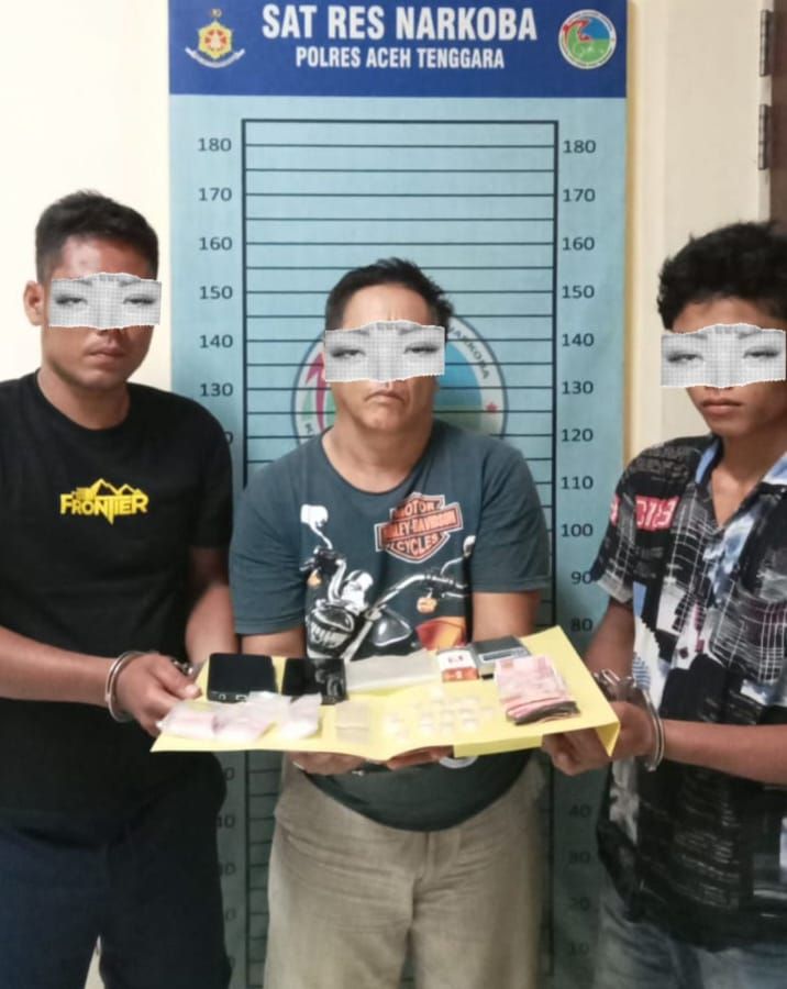 Polres Agara Ringkus 3 Pelaku Sabu 4,4 Gram