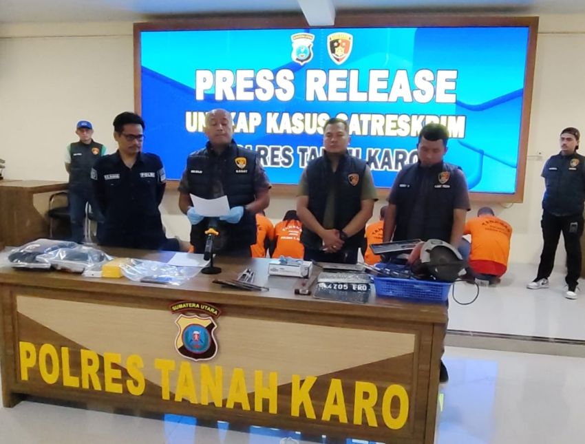 Sindikat Curanmor dan Ubah Nomor Rangka Ranmor Diciduk Polres Karo