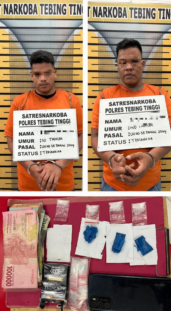 Polres Tebingtinggi Bekuk 2 Pengedar Sabu di Jalan Selat Sunda