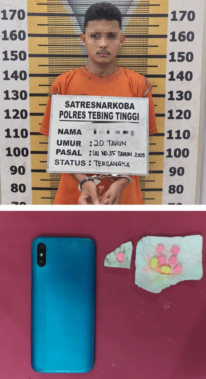 Polres Tebingtinggi Bekuk Pengedar Pil Ekstasi di Jalan Deblod Sundoro