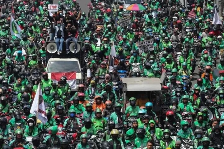 Ojol Demo di 3 Titik, Aplikasi Dimatikan