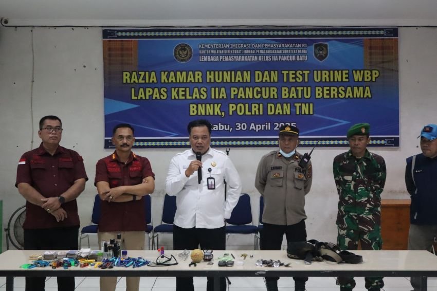 Komitmen Berantas Narkoba, Lapas Pancurbatu Gelar Razia Gabungan