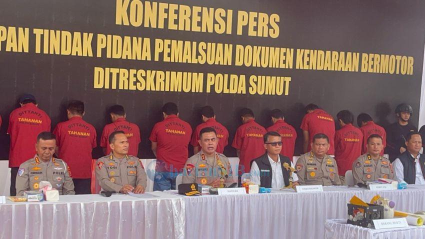 Polda Sumut Bongkar Sindikat Pembuatan Dokumen Kendaraan Palsu Skala Nasional