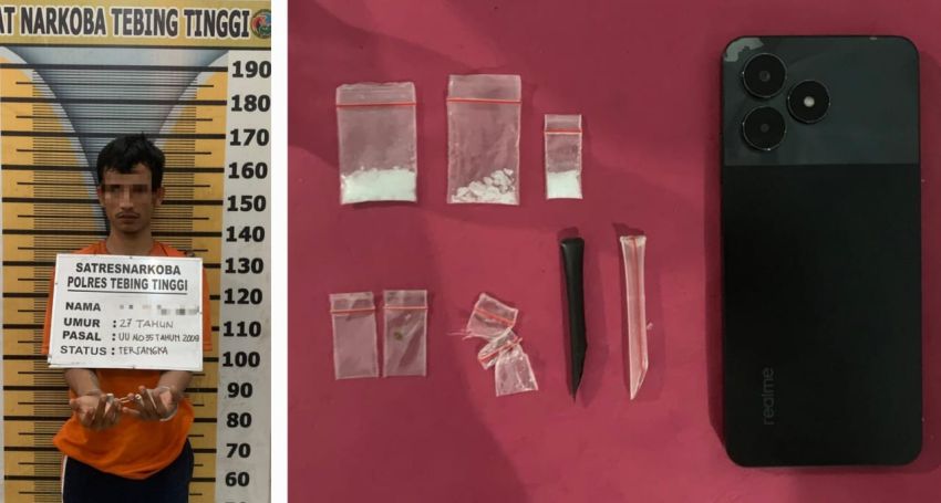 Polres Tebingtinggi Ringkus Seorang Pengedar Sabu dari Kediamannya