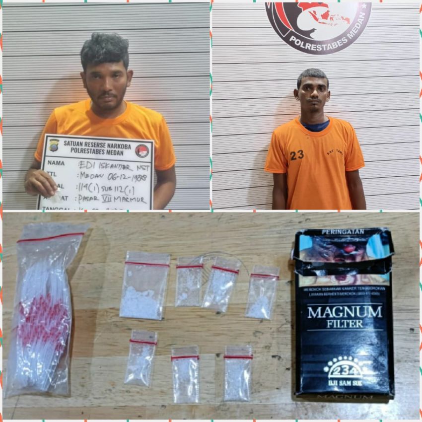 Satres Narkoba Polrestabes Medan Bekuk 2 Pengedar Sabu