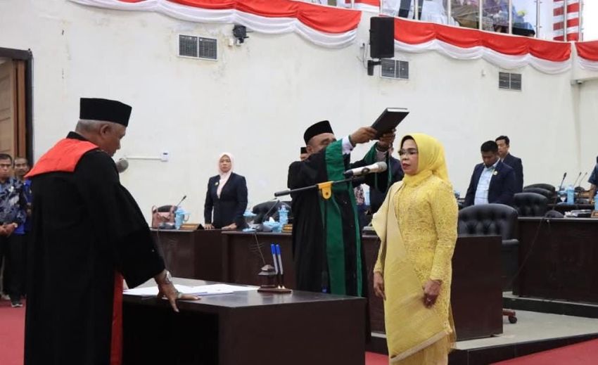 Hj Gusuartini Br Surbakti Resmi Dilantik sebagai Ketua DPRD Binjai 2024-2029