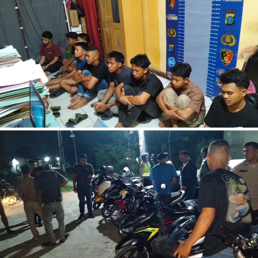 Diduga Hendak Balap Liar, 13 Remaja dan 15 Sepeda Motor Diamankan Polres Sergai