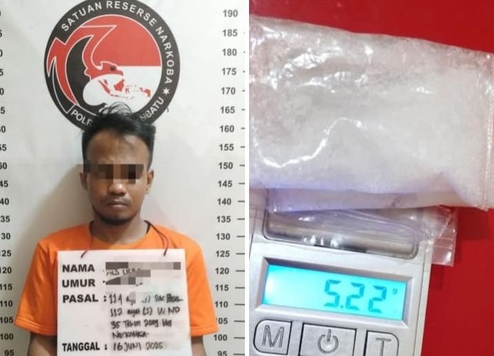 Polisi Tangkap Residivis di Labura, Barang Bukti Sabu 5,22 Gram Diamankan
