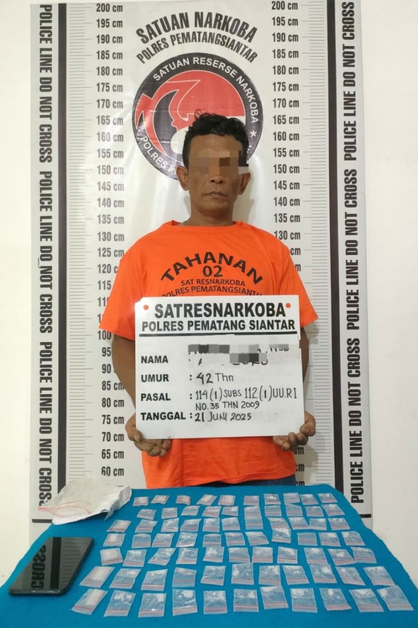 Polres Pematangsiantar Ringkus Pengedar Narkoba di Eks Terminal Sukadame, 76 Paket Sabu Disita