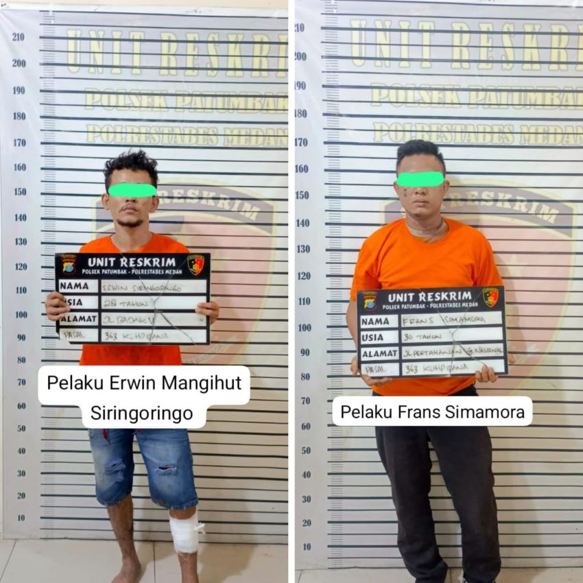 Polsek Patumbak Buru Residivis Curas, 2 Tertangkap dan 1 DPO