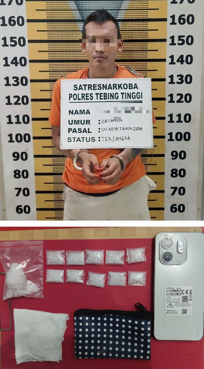 Polres Tebingtinggi Bekuk Terduga Pengedar Sabu di Depan Rumah Sendiri