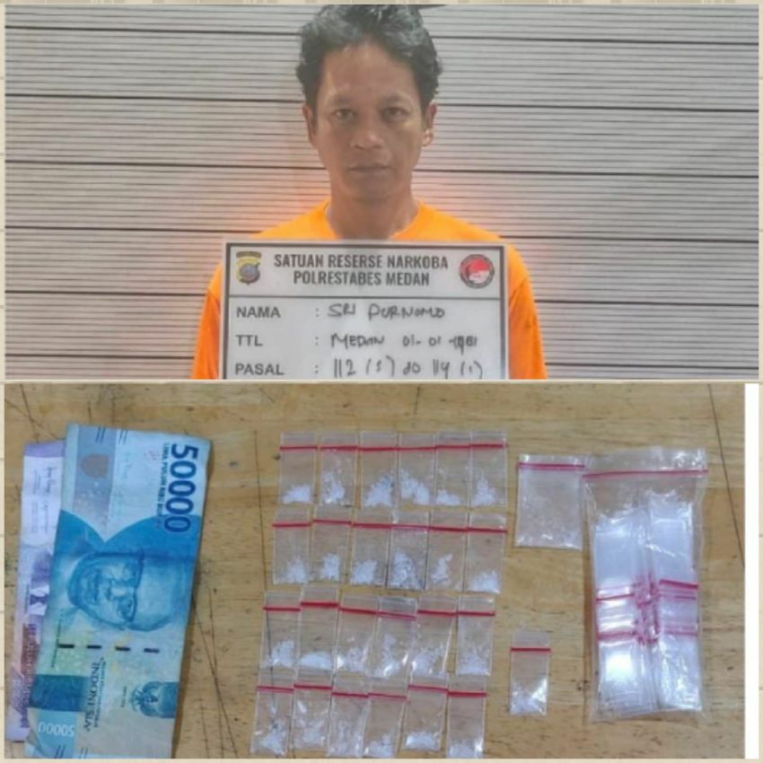 Polrestabes Medan Ringkus Pengedar Sabu di Depan Kandang Ayam