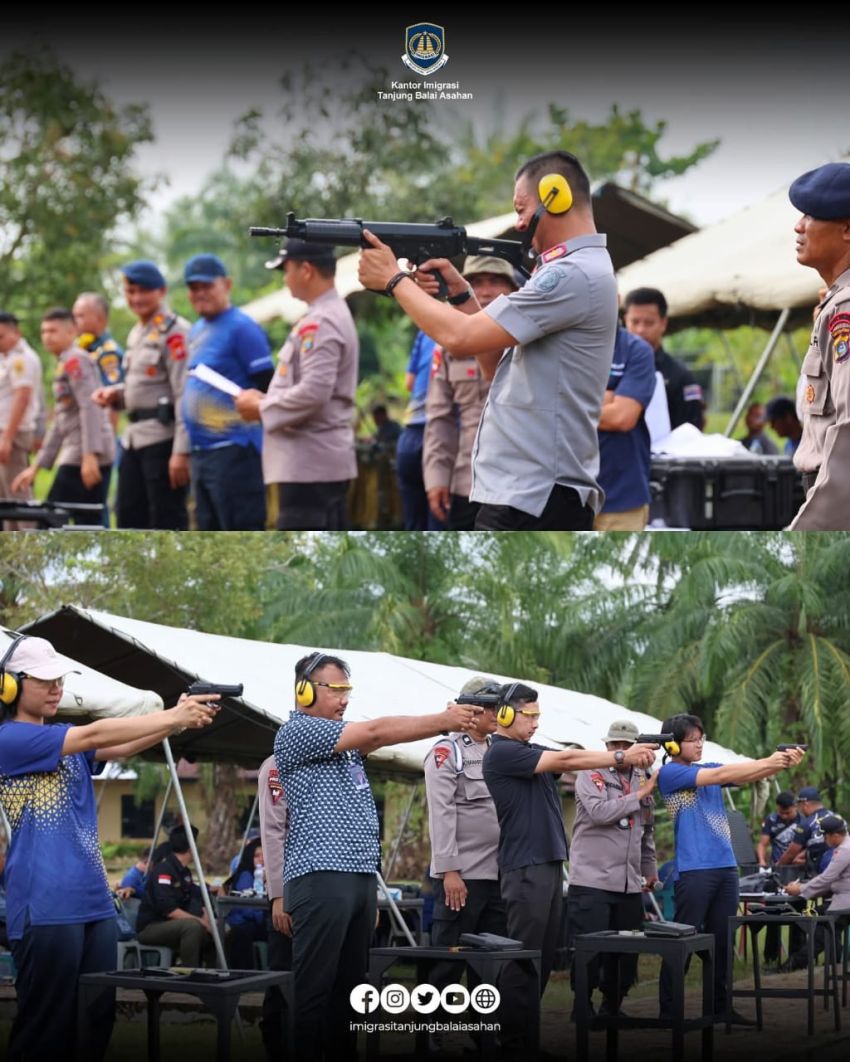 Tingkatkan Keterampilan, Imigrasi TBA Ikut Latihan Menembak di Markas Brimob Tanjungbalai