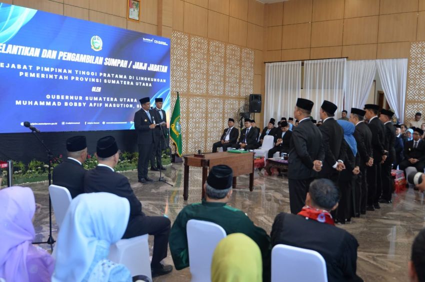 Lantik Enam Pejabat Eselon II, Bobby Nasution Kembali Tekankan Soal Loyalitas