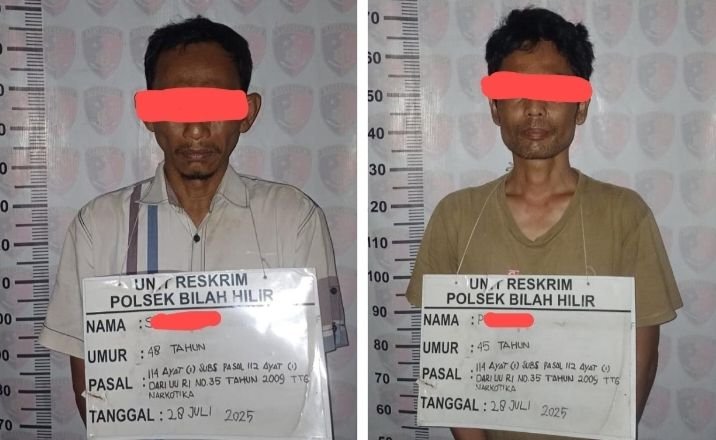 Polsek Bilah Hilir Polres Labuhanbatu Tangkap 2 Terduga Pelaku Narkoba