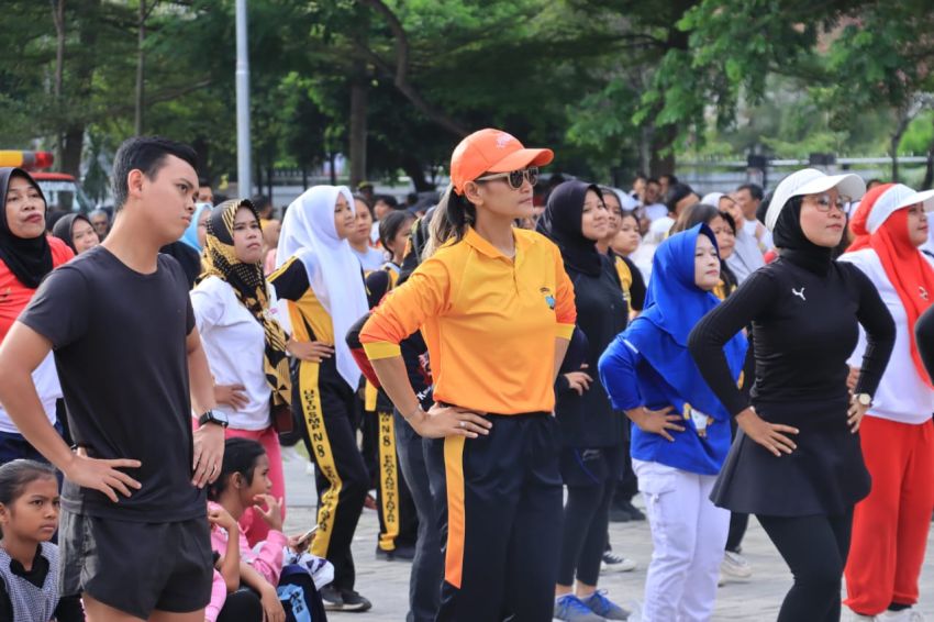 Kapolres Hadiri Car Free Day Senam Bersama WEBS KPw BI Pematangsiantar