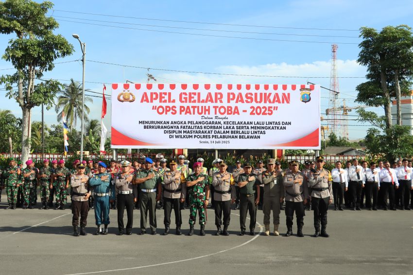 Polres Pelabuhan  Belawan Gelar Pasukan Operasi Patuh Toba 2025