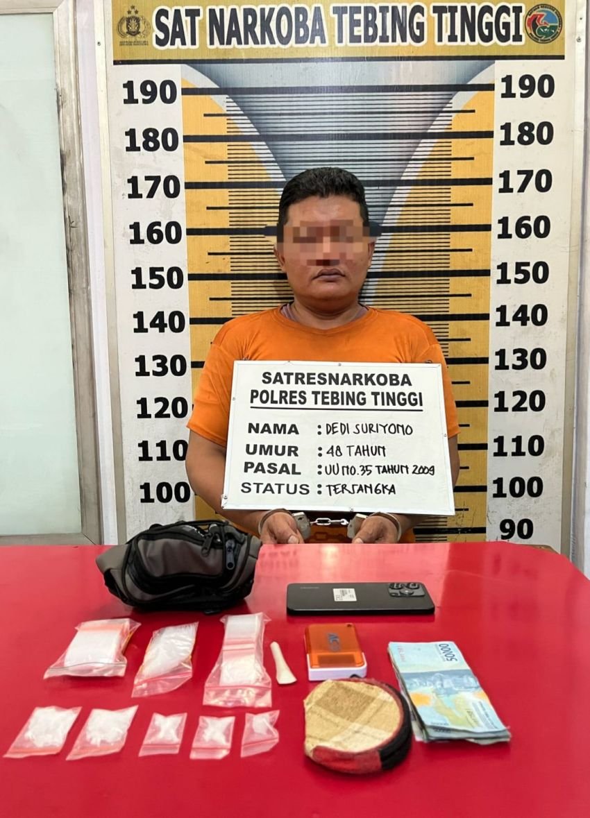 Polres Tebingtinggi Ciduk Seorang Pengedar Sabu dari Dalam Gubuk