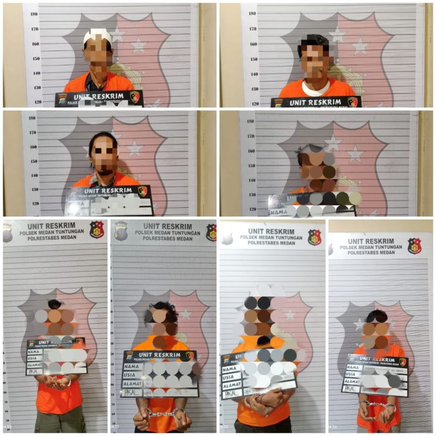 Polsek Medan Tuntungan Bongkar Sindikat Pencurian, 8 Tersangka Ditangkap