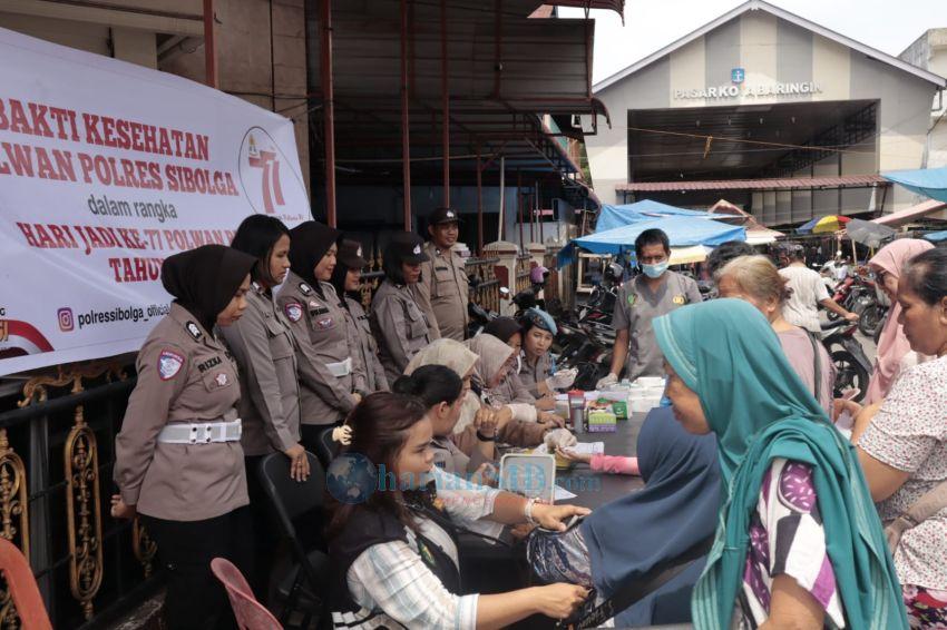 Sambut Hari Jadi ke-77 Polwan, Polres Sibolga Gelar Pengobatan Gratis