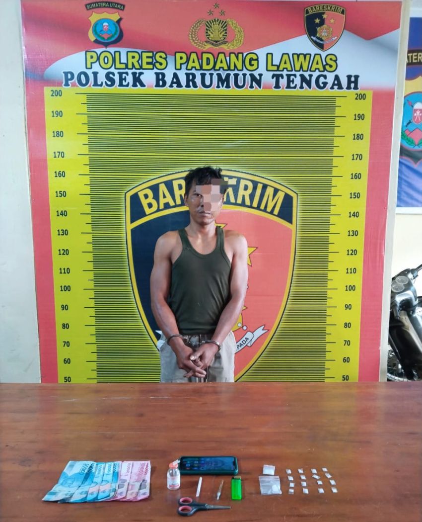 Polsek Barumun Tengah Tangkap Pengedar Sabu