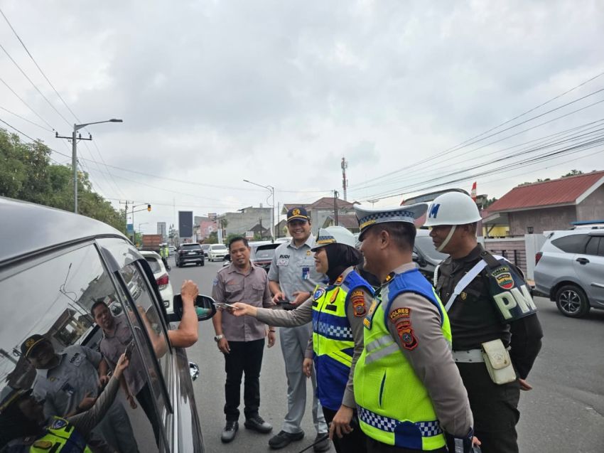 Sat Lantas Polres Pematangsiantar Gelar Razia Gabungan, Puluhan Kenderaan Terjaring