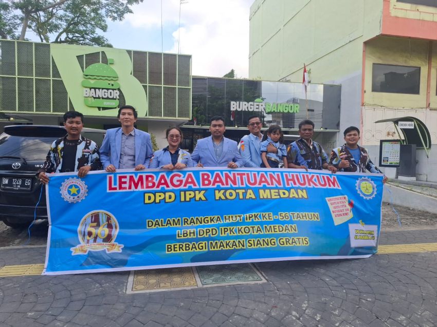 LBH DPD IPK Kota Medan Bagikan 156 Paket Makanan Gratis di HUT ke-56