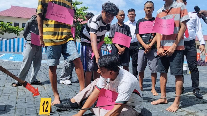 Polres Batubara Gelar Rekonstruksi Pembunuhan Jasa Sinaga dengan 15 Adegan