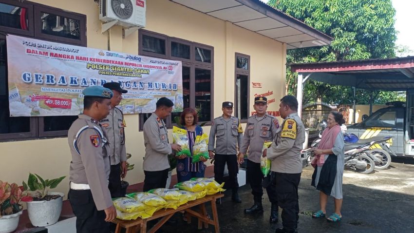 Polsek Siantar Barat Gelar Gerakan Pangan Murah, Warga Antusias