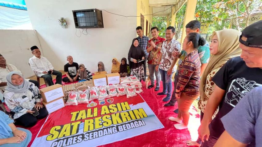 Satreskrim Polres Sergai Gelar Baksos di Yayasan Sosial Nurul Jannah