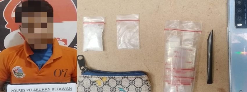 Satresnarkoba Polres  Belawan Ringkus Terduga Pengedar Sabu di Kelurahan Terjun