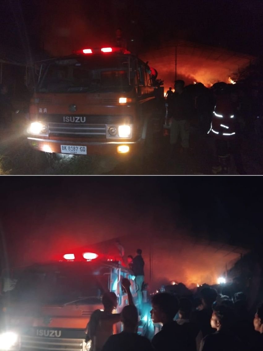 Gudang Janjangan Sawit di Sergai Ludes Terbakar, Kerugian Ditaksir Ratusan Juta Rupiah