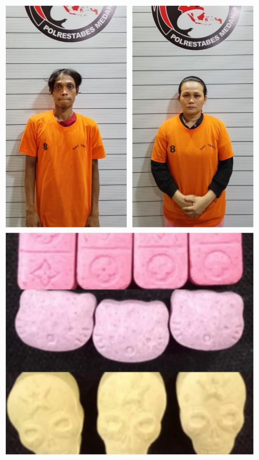 Polrestabes Medan Ringkus Seorang Pria dan Wanita Pengedar Pil Ekstasi