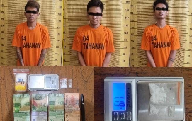Tiga Pria Terduga Pengedar Sabu Ditangkap Satnarkoba Binjai