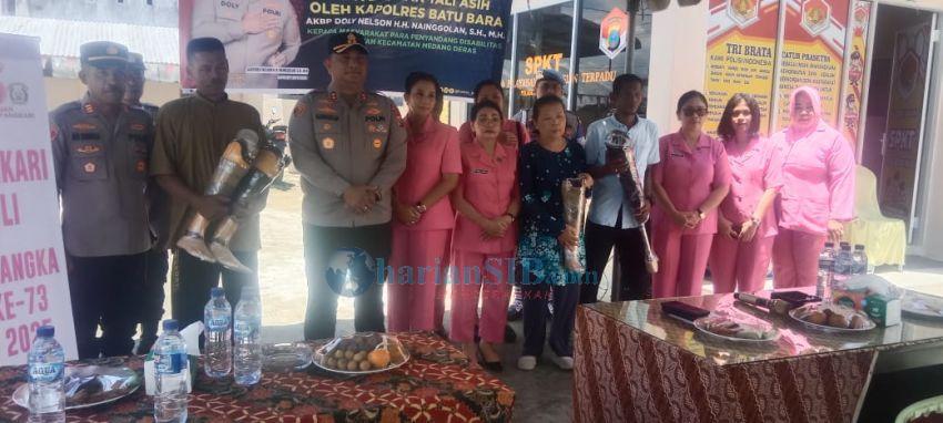 Kapolres Batubara Serahkan Kaki Palsu kepada 3 Penyandang Disabilitas di Medangderas