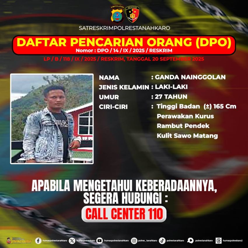 Polres Tanah Karo Terbitkan DPO Terkait Kasus Penemuan Mayat di Perladangan Seledang
