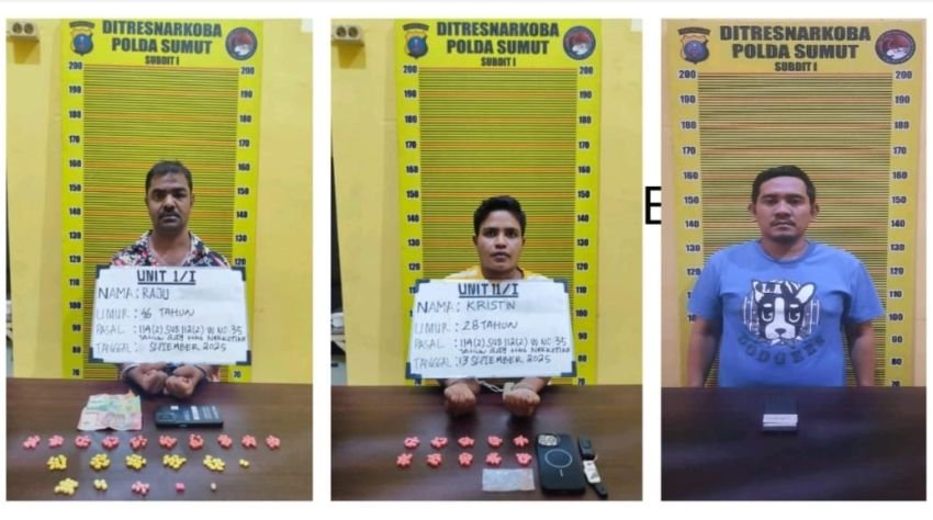 Polda Sumut Tangkap 3 Orang Sindikat Pengedar Narkoba, Satu Oknum Brimob
