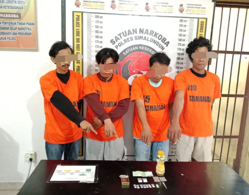 Polres Simalungun Ciduk 4 Tersangka Narkoba