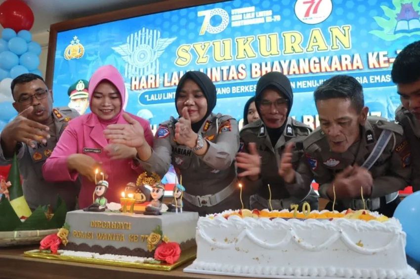 Polres Tanah Karo Gelar Syukuran Hari Lalu Lintas dan HUT Polwan
