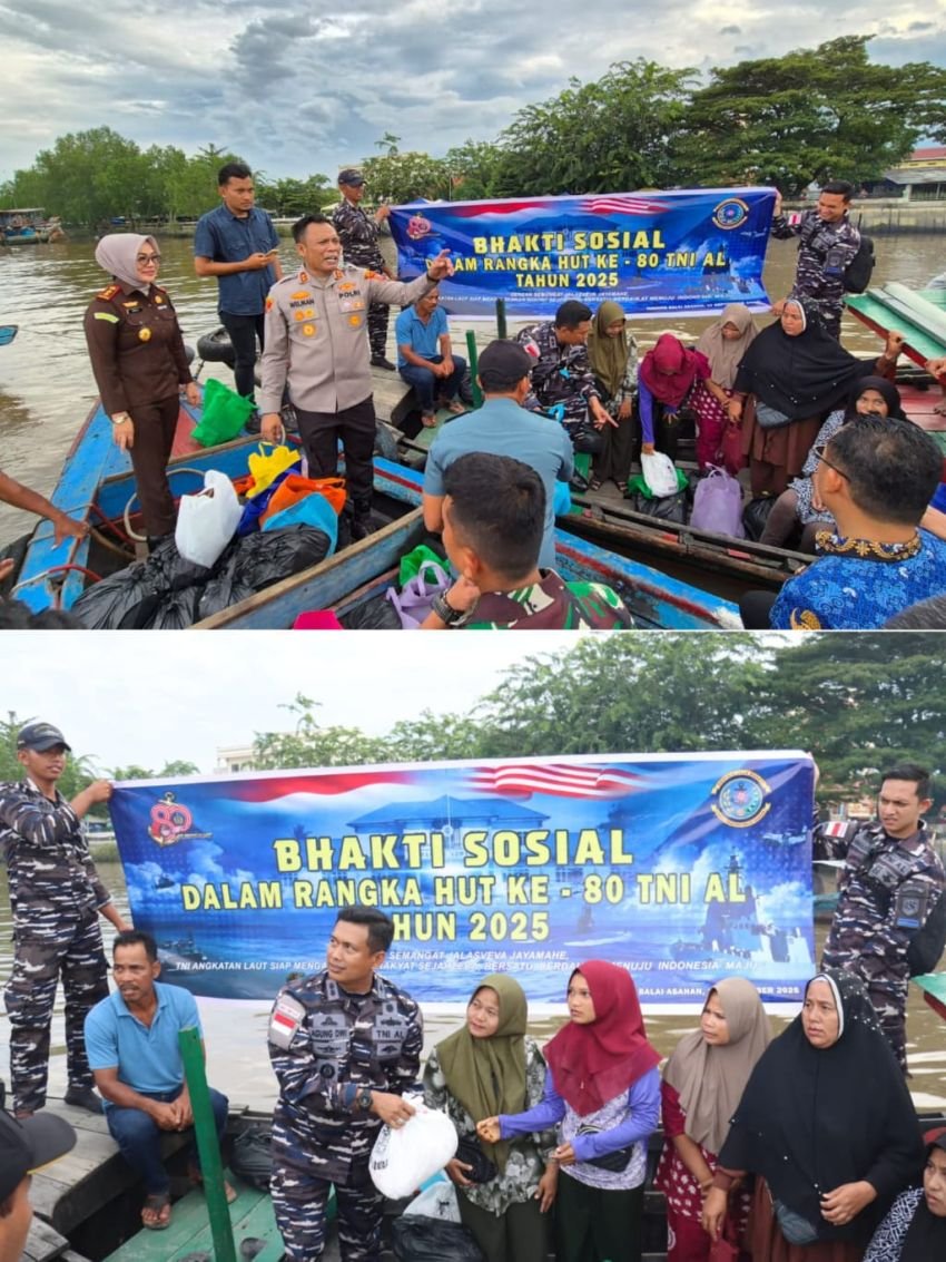 HUT ke-80 TNI AL, Lanal TBA Bersama Forkopimda Bagikan Kartu BPJS Bagi Nelayan